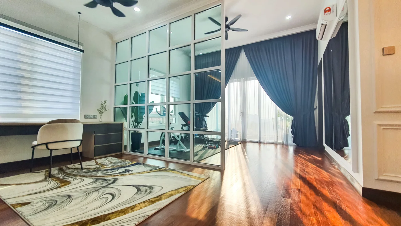 Study and workout area in the TTDI Heights bungalow